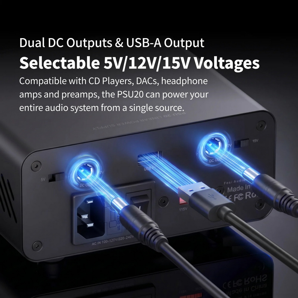Fosi Audio PSU20 40W แหล่งจ่ายไฟแบบลีเนียร์ สัญญาณรบกวนต่ำพิเศษ แรงดันไฟ DC 5V/12V/15V Fosi Audio PSU20 40W แหล่งจ่ายไฟแบบลีเนียร์ สัญญาณรบกวนต่ำพิเศษ แรงดันไฟ DC 5V/12V/15V